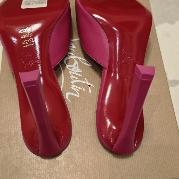 Christian Louboutin Fuchsia Open-Toe Heels - Picture 7 of 8